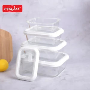 Bpa-free borosilicate glass bento box silicone sleeve