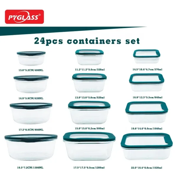 Newly designed high borosilicate glass container meal preparation container glass Lunch box - Image 2